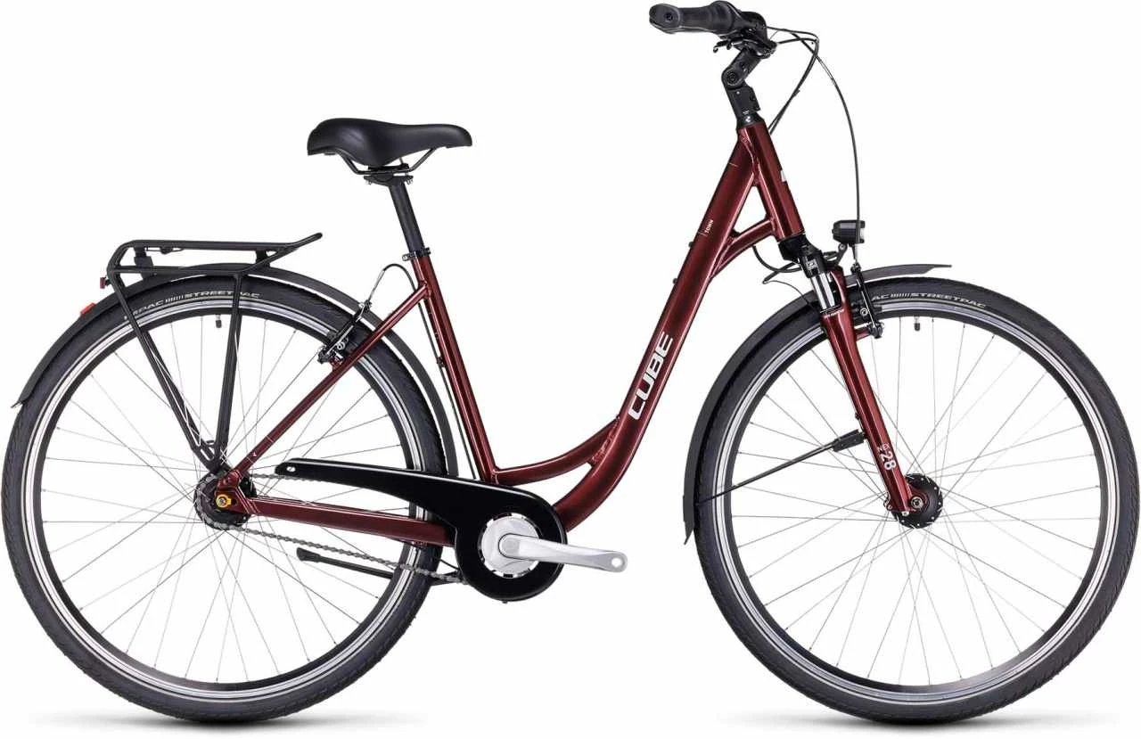 Cube Town Red N Grey Vélo Trekking Col De Cygne 1 Cube Town Red N Grey Vélo Trekking Col De Cygne